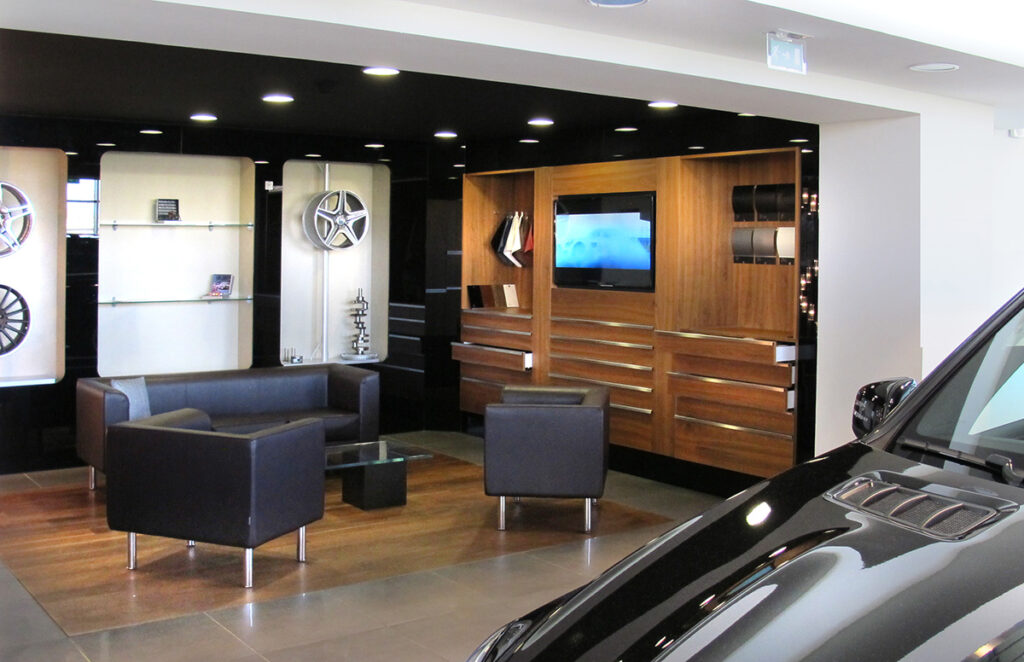 Agencements espaces professionnels Rhone-alpes Mercedes salon vip