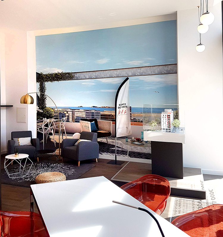 Agencement espace de vente salon intérieur